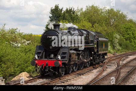 BR-KLASSE 5MT 4-6-0 DAMPF LOK 73050 "STADT DER PETERBOUGH" AUF DIE NENE VALLEY RAILWAY. Stockfoto