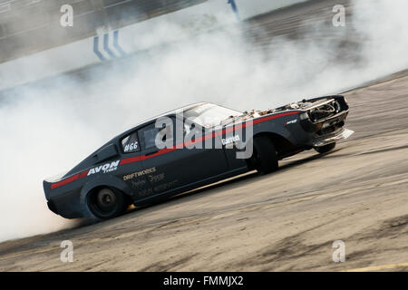 Corby, Großbritannien. 12. März 2016.  Drift Auto während der Drift-Matsuri Rockingham Motor Speedway am 12. März 2016 in Corby, Northamptonshire, Großbritannien. Bildnachweis: Gergo Toth/Alamy Live-Nachrichten Stockfoto