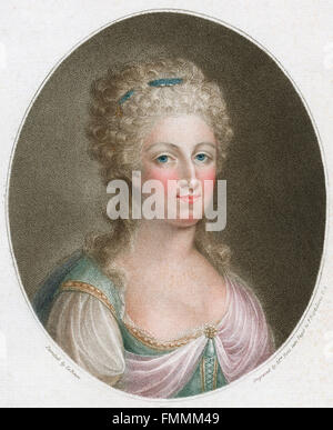 Gravieren von Marie Antoinette von Marino Bovi aus einem Gemälde von Louise Elisabeth Vigée-Lebrun, c.1800 Stockfoto