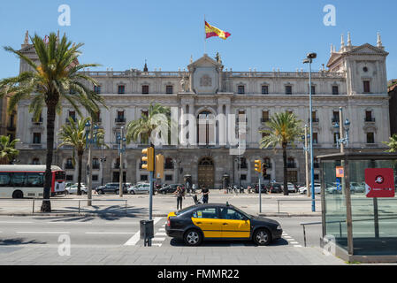 Palacio Capitanía General de Barcelona Passeig de Colom Avenue in Barcelona, Spanien Stockfoto