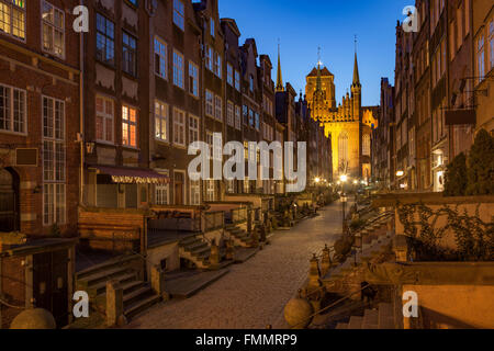 Mariacka Straße in der Altstadt von Danzig, Polen. Stockfoto