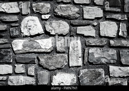 Muster der alten Stein Wand befestigten Textur Stockfoto