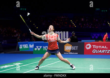 Barclaycard Arena, Birmingham, UK. 12. März 2016. Yonex All England Open Badminton Championships. Nozomi Okuhara, Japan, Womens Semi Final © Action und Sport/Alamy Live-Nachrichten Stockfoto