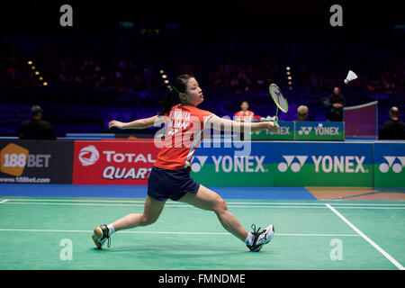 Barclaycard Arena, Birmingham, UK. 12. März 2016. Yonex All England Open Badminton Championships. Nozomi Okuhara, Japan, Womens Semi Final © Action und Sport/Alamy Live-Nachrichten Stockfoto