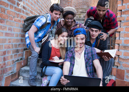 Sechs Studenten Stockfoto