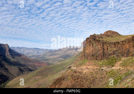 Mirador Degollada de Las Yeguas, Gran Canaria, Kanarische Inseln, Spanien Stockfoto