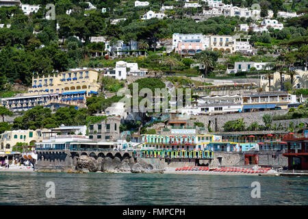 Marina Piccola Bade-Bucht, Insel Capri, Golf von Neapel, Kampanien, Italien Stockfoto