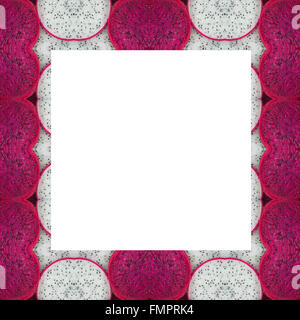 Dragon Fruit Frame auf Hintergrund isoliert Stockfoto