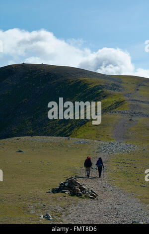 Wanderer auf der Strecke nach Hellvellyn Summit - Lake District, England, UK Stockfoto