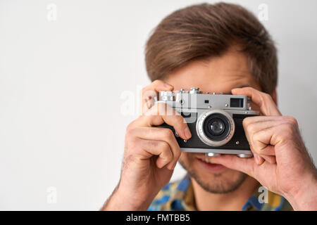 Genießen alles um sich herum zu fotografieren. Stockfoto