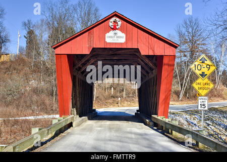 Cooley überdachte Brücke in Pittsford, Vermont Stockfoto