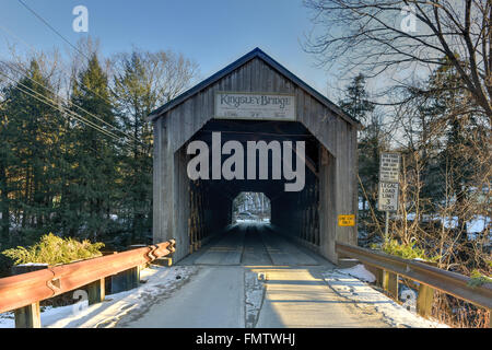 Kingsley überdachte Brücke in Claredon, Vermont Stockfoto