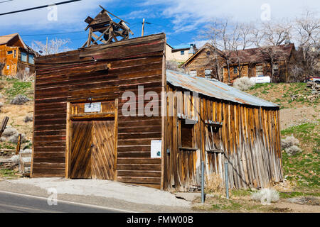 Old Fire Hall in der Gemeinde von Silver City, Nevada, USA Stockfoto