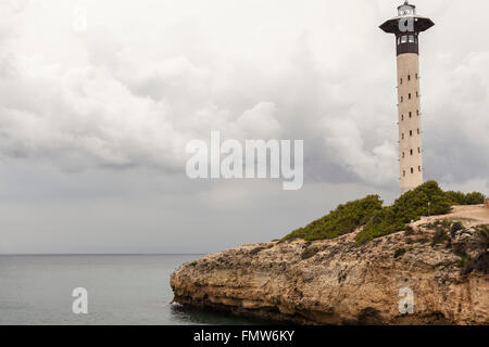 Leuchtturm, Torredembarra, Katalonien, Spanien. Stockfoto