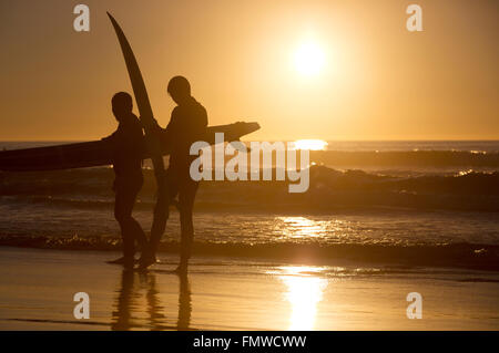 Surfer Sonnenuntergang, La Jolla, Kalifornien, USA Stockfoto