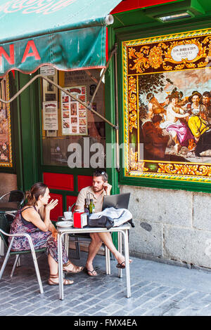 El Madrono, Plaza de Puerta Cerrada 7. Madrid, Spanien Stockfoto