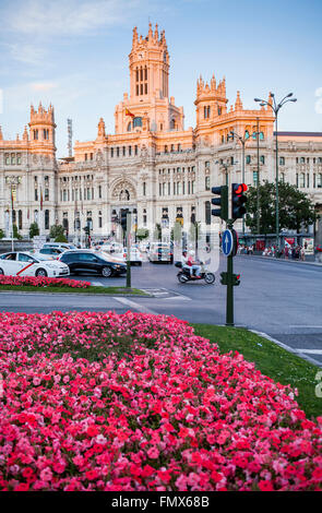 Cibeles Palast (1919) von Antonio Palacios, im Plaza Cibeles gebaut. Madrid, Spanien Stockfoto