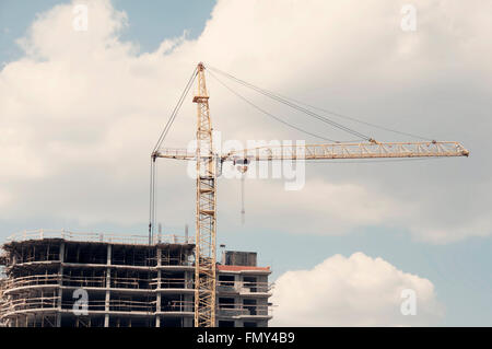 Stadtentwicklung und Bau. Foto getönten im Vintage-Stil Stockfoto