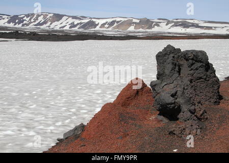 Askja Spaziergang zum Krater Viti, Caldera Askja, Island Stockfoto