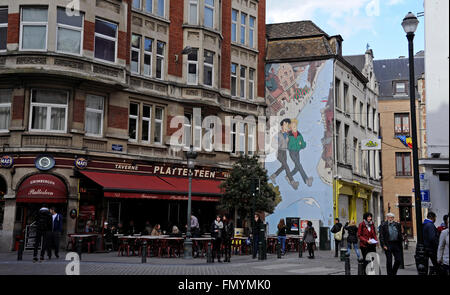 Broussaille von Pe, rue du Marche au Charbon, Brüssel, Belgien Stockfoto