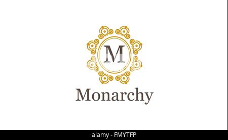Monarchie M Buchstabe Symbol Logo Vektor Design Illustration Stock Vektor