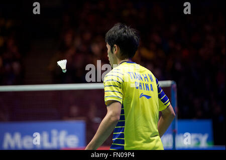 Barclaycard Arena, Birmingham, UK. 13. März 2016. Yonex All England Open Badminton Championships. Houwei Tian, China, Herren Einzel Finale Credit: Action Plus Sport/Alamy Live News Stockfoto