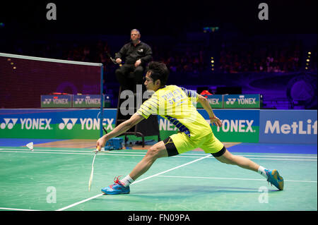 Barclaycard Arena, Birmingham, UK. 13. März 2016. Yonex All England Open Badminton Championships. Houwei Tian, China, Herren Einzel Finale, Credit: Action Plus Sport/Alamy Live News Stockfoto