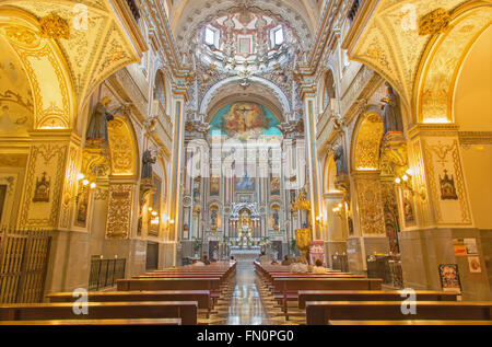 GRANADA, Spanien - 29. Mai 2015: Das barocke Kirchenschiff der Iglesia de San Anton Kirche. Stockfoto