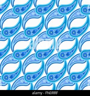 Komplizierte blau Paisley-Garland-Muster Stock Vektor