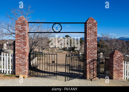 Eingang zu den Virginia City Friedhof Komplex im Bundesstaat Nevada Stockfoto