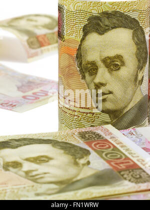 Ukrainische Geld. Hundert Griwna Rechnung. Stockfoto