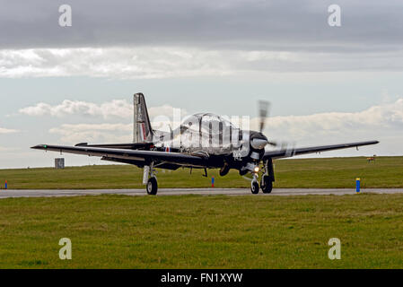 RAF Valley Anglesey North Wales Uk Tucano Trainer. Stockfoto