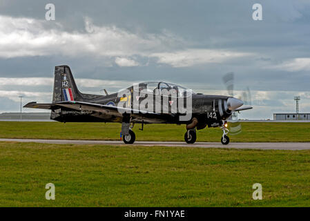 RAF Valley Anglesey North Wales Uk Tucano Trainer. Stockfoto