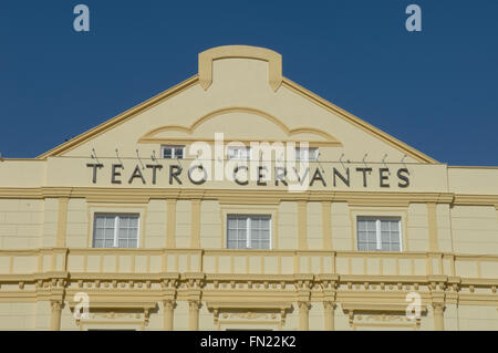 Teatro Cervantes, Malaga Spanien 2016 äußeren Bild des Daches, Sitz des Festival von Málaga Stockfoto