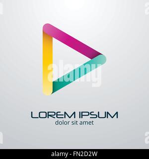 Abstrakte dreieckigen Pfeil-Logo oder Zeichen, symbol Stock Vektor