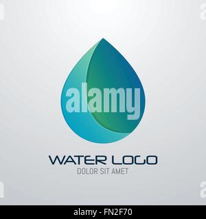 Wasser Tropfen abstrakte Vektor-Logo Design-Vorlage Stock Vektor