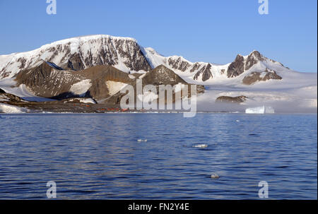 Die argentinischen Esperanza-Basis in Hope Bay.  Hope Bay, antarktische Halbinsel, Antarktis. Stockfoto