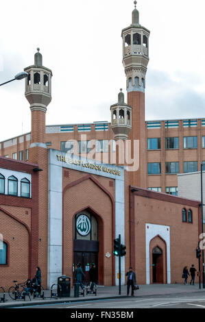 Die Ostlondon Moschee in Whitechapel Road in London. Stockfoto