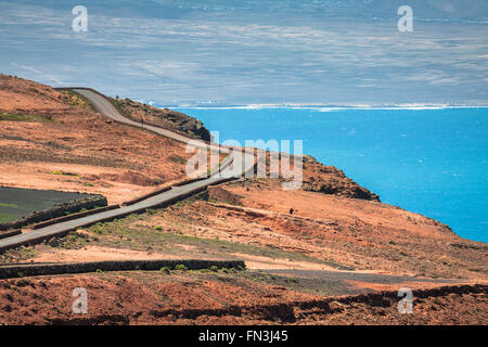Panoramastraße Richtung Timanfaya Park, Lanzarote, Kanarische Inseln Stockfoto