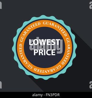 Vektor-100 % Zufriedenheit Qualität Beschriftungssatz in flachen modernes Design mit langen Schatten. Stock Vektor