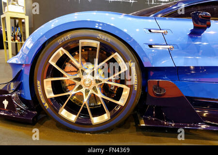 Rad von einem Bugatti Vision Gran Turismo Retromobile in Paris anzeigen Stockfoto