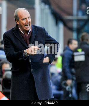 Genua, Italien. 13. März 2016. Giampiero Ventura Gesten während der Fußball-Serie A-match zwischen Genoa CFC und Torino FC. Genoa CFC gewinnt 3: 2 gegen den FC Turin. © Nicolò Campo/Pacific Press/Alamy Live-Nachrichten Stockfoto