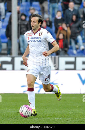 Genua, Italien. 13. März 2016. Emiliano Moretti in Aktion während der Serie A Fußballspiel zwischen Genoa CFC und Torino FC. Genoa CFC gewinnt 3: 2 gegen den FC Turin. © Nicolò Campo/Pacific Press/Alamy Live-Nachrichten Stockfoto