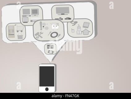 Cloud-Netzwerk. Mobilität und Konnektivität. Stockfoto