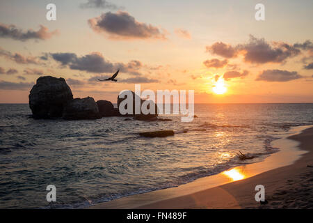 Koggala Beach bei Sonnenuntergang, Southest in Galle, Sri Lanka Stockfoto