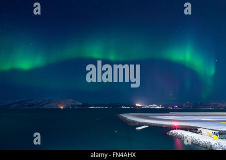 Die Nordlichter sichtbar in Alta, Nord-Norwegen. Stockfoto