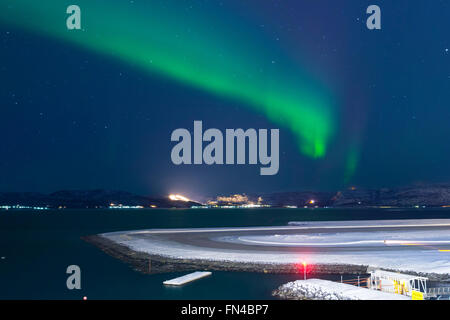 Die Nordlichter sichtbar in Alta, Nord-Norwegen. Stockfoto