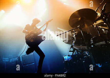 BARCELONA - 31 Mai: Japandroids (Band) Leistung bei San Miguel Primavera Sound Festival am 31. Mai 2012 in Barcelona, Spanien. Stockfoto