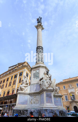 Spalte der Unbefleckten Empfängnis, Piazza Mignanelli und Piazza di Spagna, der spanischen Treppe, Rom Italien Stockfoto