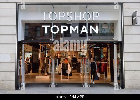 Topshop Topman-Shop in der Argyle Street, Glasgow City Centre, Schottland, UK Stockfoto